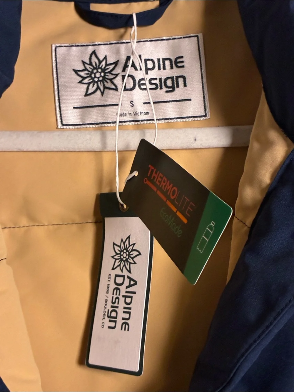 Alpine Design Vintage Blue & Tan Puffer Vest (Men's)